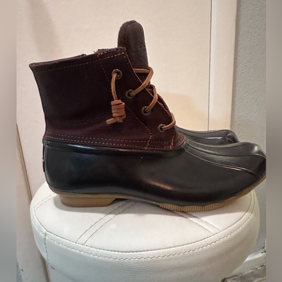 SPERRY Top-Sider Waterproof Saltwater Leather & Rubber Brown Duck Boots Size 9.5 - Picture 5 of 11